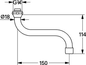 Grohe S-Auslauf 5 Stück Ausldg 150mm chr