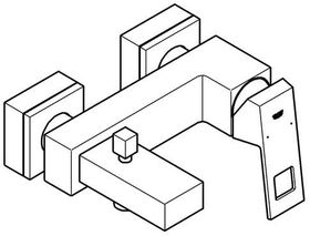 Grohe Einhand-Wannenbatterie EUROCUBE 1/2Zoll chr