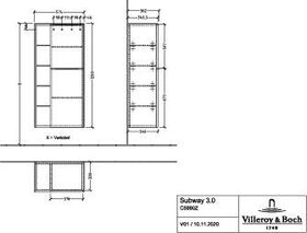 V&B Mittelschrank SUBWAY 3.0 574x1200x362mm 1x of f A re G. Al g Br w