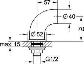 Grohe Standanschluss DN 15 Steckschloss chr