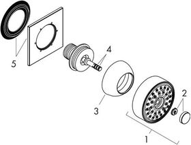 Seitenbrause 1jet AXOR DN 15, eckige Rosette chrom