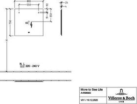 V&B Spiegel MORE TO SEE LITE m umlauf LED-Wandb 800x750x24mm 26,40 W