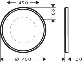 HG Spiegel Xarita S IR-Sensor, mattweiß 700x700x50mm, 48 W