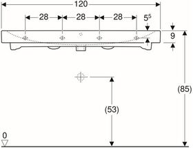 Geberit Waschtisch iCon 1200x485mm m ÜL ohne Hahnloch weiß KT