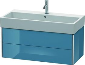 Duravit Waschtischunterbau XSQUARE 397x984x460mm stone blue hochglanz