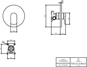 V&B Fertigmontageset O.NOVO EH-Brauseb 170x170x41mm chrom