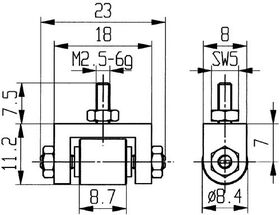 Messeins.D.8,4mm Rl.M2,5 STA z.Messuhren KÄFER