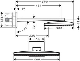 Kopfbr 460/300 3jet AXOR SHOWERSOLUTIONS brushed gold optic