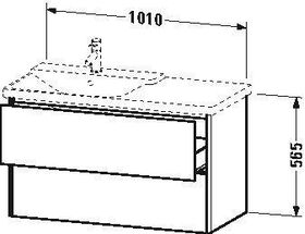 Duravit Waschtischunterbau XSQUARE Becken links 565x1010x473mm basalt matt