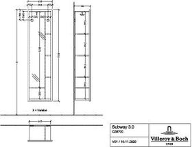 V&B Spiegelregal SUBWAY 3.0 450x1700x300mm Regal re Brilliant White