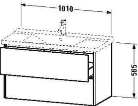 Duravit Waschtischunterbau XSQUARE 565x1010x473mm weiß hochglanz