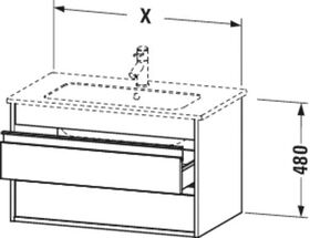 Duravit Waschtischunterbau KETHO 480x600x475mm basalt matt