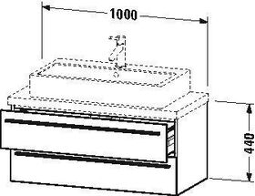 Duravit Konsolenunterschrank X-LARGE 440x1000x478mm graphit matt