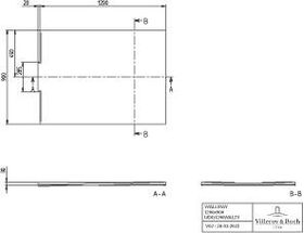 V&B Duschwanne WALLWAY R-eck fl. EB 1200x900x30mm stone white