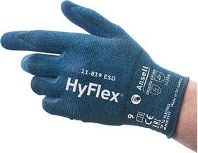 Handschuhe HyFlex 11-819 ESD Gr.7 blau EN 388,EN 16350 PSA II ANSELL - VPE: 12