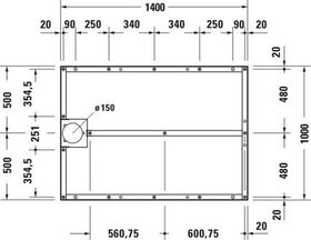 Duravit Fußgestell für Duschwanne 1400x1000mm