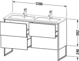 Duravit Waschtischunterbau XSQUARE 1280x831x478mm 4 Au we sdm ES NB rechts