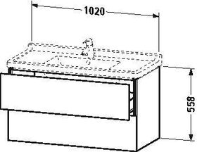 Duravit Waschtischunterbau L-CUBE 469x1020x558mm flannel grey hochglanz