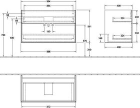 V&B Waschtischunterschrank FINION 996x591x498mm White Matt Lacquer