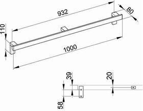 Keuco Haltegriff AXESS silber-eloxiert 1000mm