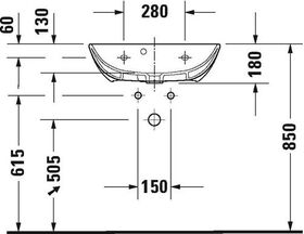 Duravit Waschtisch ME by Starck compact m ÜL m HLB 600x400mm 3 HL we seidenmatt