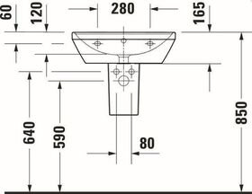 Duravit Waschtisch D-NEO m ÜL m HLB o Hahnloch 550x440mm weiß WG