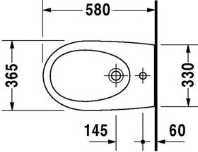 Duravit Wand-Bidet ARCHITEC m ÜL HLB 365x580mm 1 Hahnloch weiß