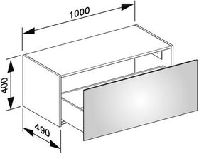 Keuco Sideboard X-LINE 1000x400x490mm Inox