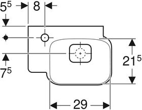 Geberit Handwaschbecken MYDAY 400x280mm o ÜL Hahnloch links weiß KT