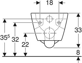 Geberit Wand-Tiefspül-WC RENOVA PLAN Rimfree, teilgeschlossene Form weiß