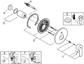 Grohe EH-Wanb. EUROSTYLE COSMOPOLITAN Fertigmontageset f 35501 chr