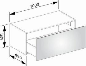 Keuco Sideboard X-LINE 1000x400x490mm vulkanit