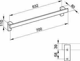 Keuco Haltegriff AXESS silber-eloxiert 700mm