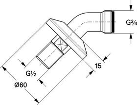 Grohe Anschlusswinkel 45Grad AG 1/2"x3/4" chr