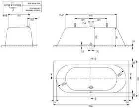 V&B Whirlpoolsystem O.NOVO m BW R-eck 1900x950mm Tech. Pos 1 we