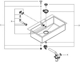 Grohe Edelstahlspüle K800 846x510mm edelstahl