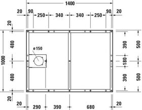 Duravit Fußgestell für Duschwanne Tempano 1400x1000mm