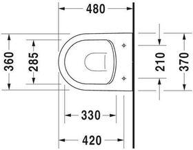 Duravit Wand-WC Soleil by Starck Comp rim. tief 370x480mm HG weiß