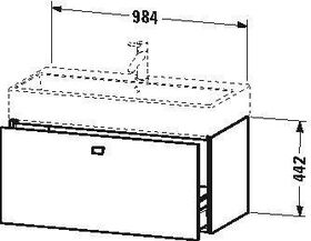 Duravit Waschtischunterbau BRIOSO Gri Frontfarbe 442x984x459mm betongr ma