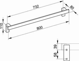 Keuco Haltegriff AXESS silber-eloxiert 800mm