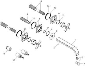 3-Loch Waschtischarmatur AXOR CITTERIO E DN 15 UP m Ros. f Wd-mon bru bl chrome