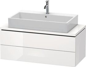 Duravit Waschtischunterbau L-CUBE 1020x477mm 2 Schubk we hgl ES Ah mitte