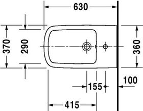 Duravit Stand-Bidet DURASTYLE m ÜL HLB 370x630mm 1 Hahnloch weiß