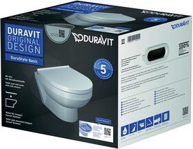 Wand-WC-Kombination Duravit No.1 tief, rimless, 365x480mm weiß