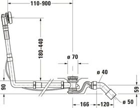 Duravit Ab-/Überlaufgarnitur QUADROVAL chrom