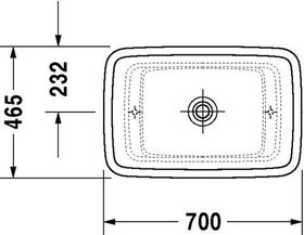 Duravit Aufsatzbecken PURAVIDA + o ÜL HLB 700x465mm geschli o HL weiß WG