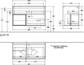 V&B Waschtischunterschrank FINION 1000x603x501mm Regalele. wh ma glos. wh