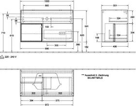 V&B Waschtischunterschrank FINION 1000x603x501mm Regalele. go ma wh Matt