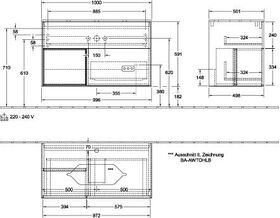 V&B Waschtischunterschrank FINION 1000x603x501mm Regalele. Wln ven bl Matt