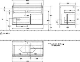 V&B Waschtischunterschrank FINION 1000x603x501mm Regalele. Wln ven Peony